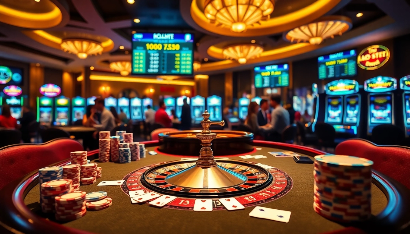Engage in the thrill of lô kép xsmb at a vibrant casino table with colorful poker chips and roulette wheel.