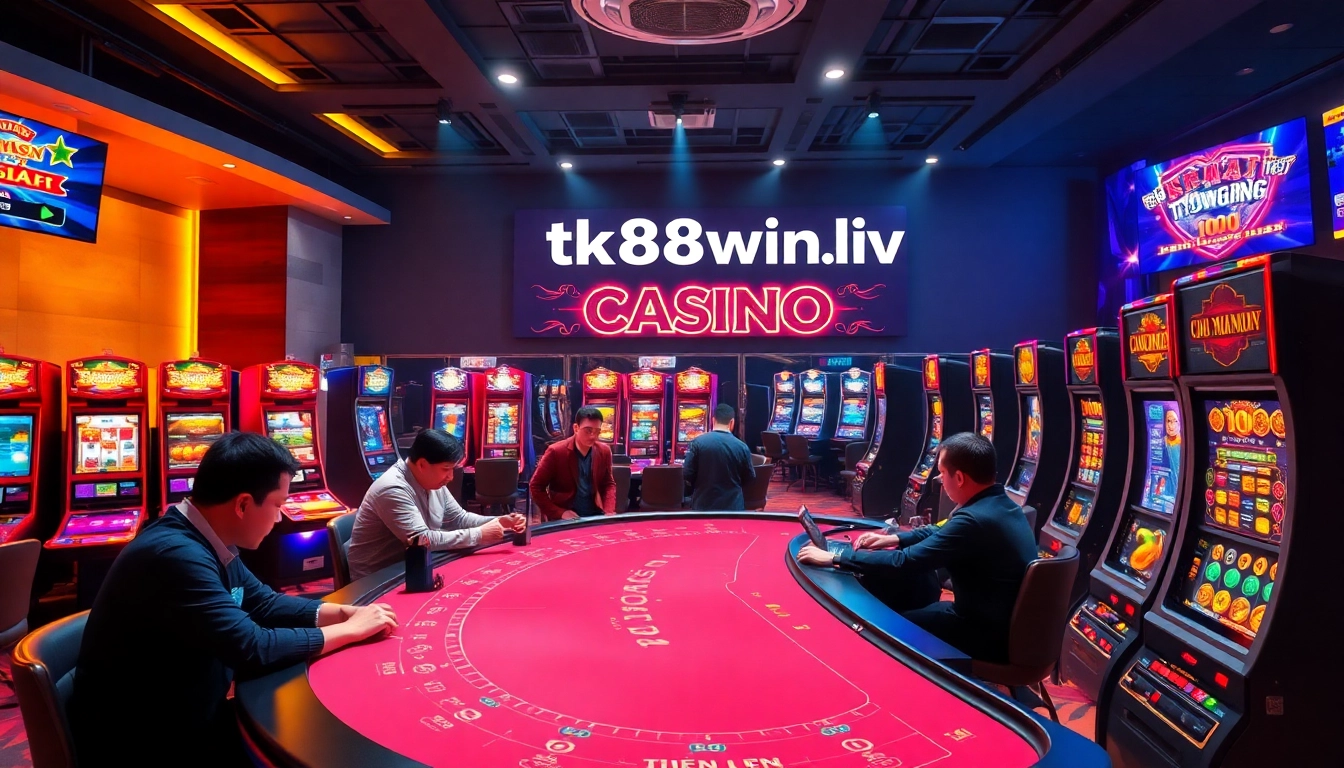 Experience the excitement of gaming at tk88win.live with vibrant online casino scenes and engaging gameplay.