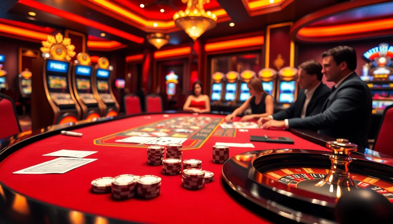 Exciting gambling scene at https://789cluber.com/ featuring poker chips, cards, and more.