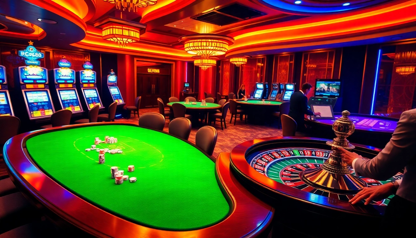 Experience PG88's vibrant casino ambiance with engaging slot machines and poker tables.