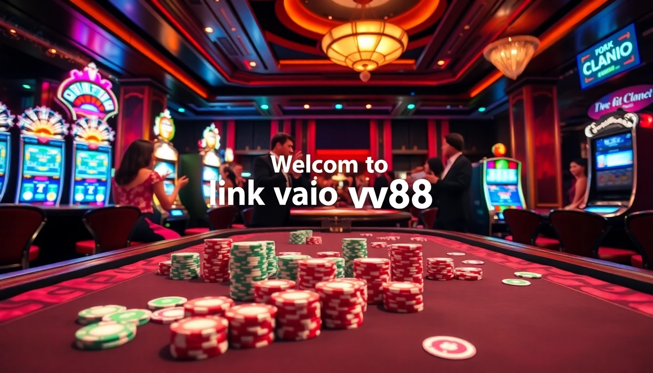Experience the action at the vibrant casino featuring link vào ww88 with poker chips and lively players.