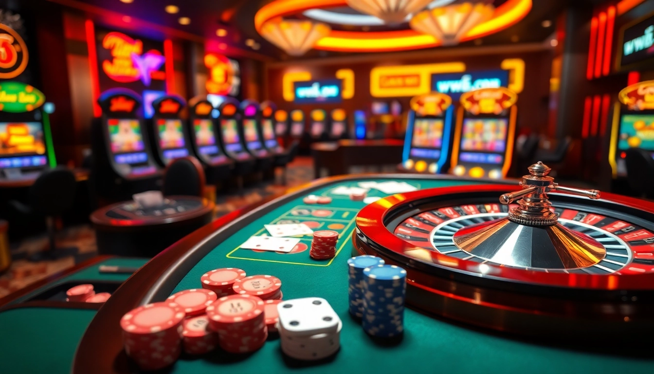 Experience thrilling betting action with link vào ww88 at a vibrant casino table featuring poker chips and cards.