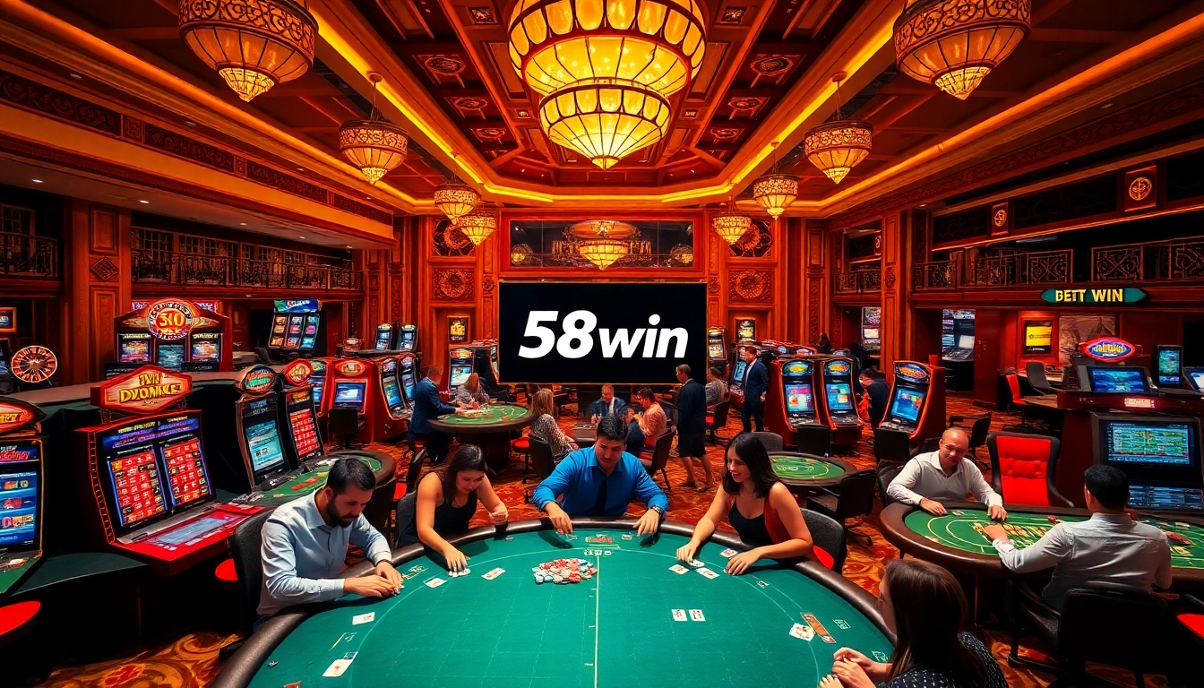 Players enjoying a thrilling game experience at 58win's luxurious casino.