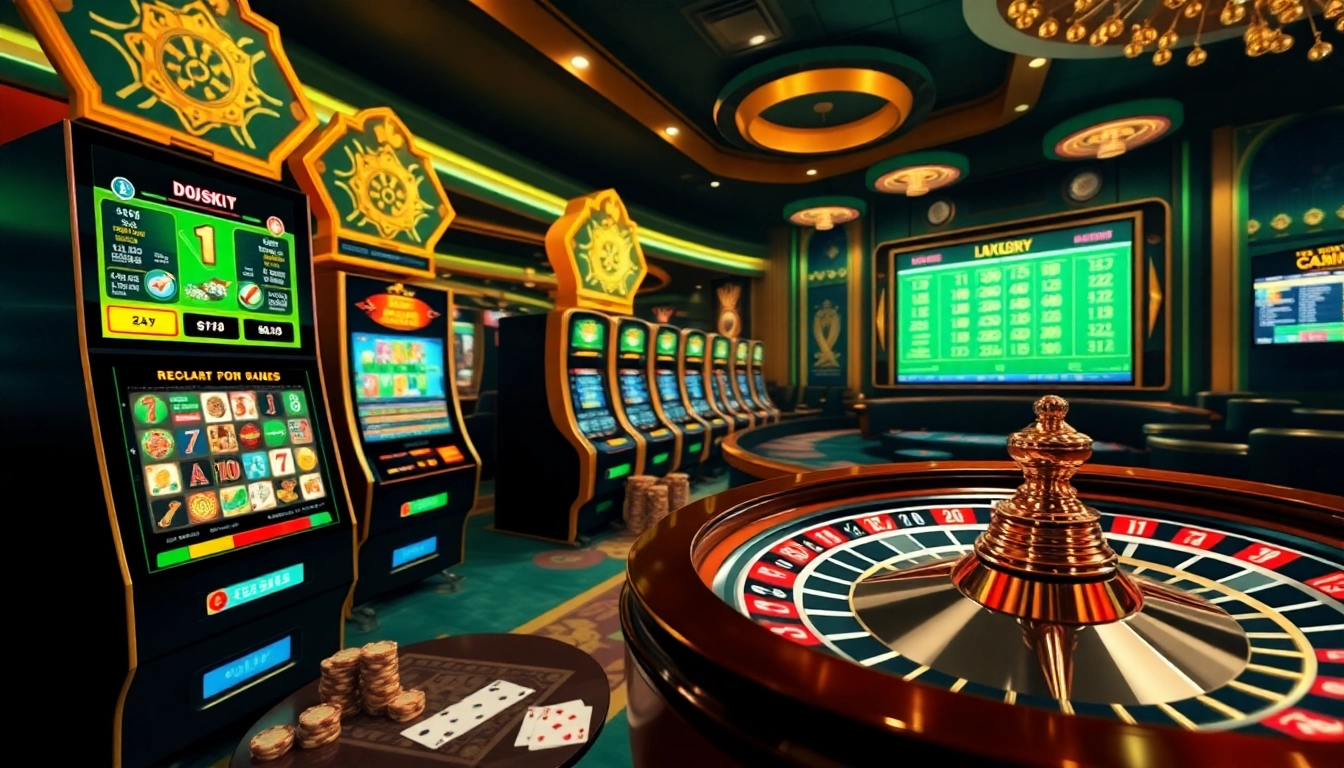 Experience the excitement of UU88 with vibrant slot machines and live betting action in a luxurious casino setting.