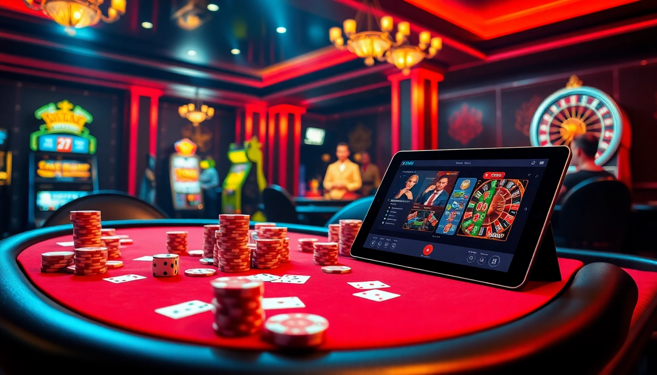 Experience thrilling online gambling like at https://u8888.bio/ with vibrant casino tables, cards, and winnings.