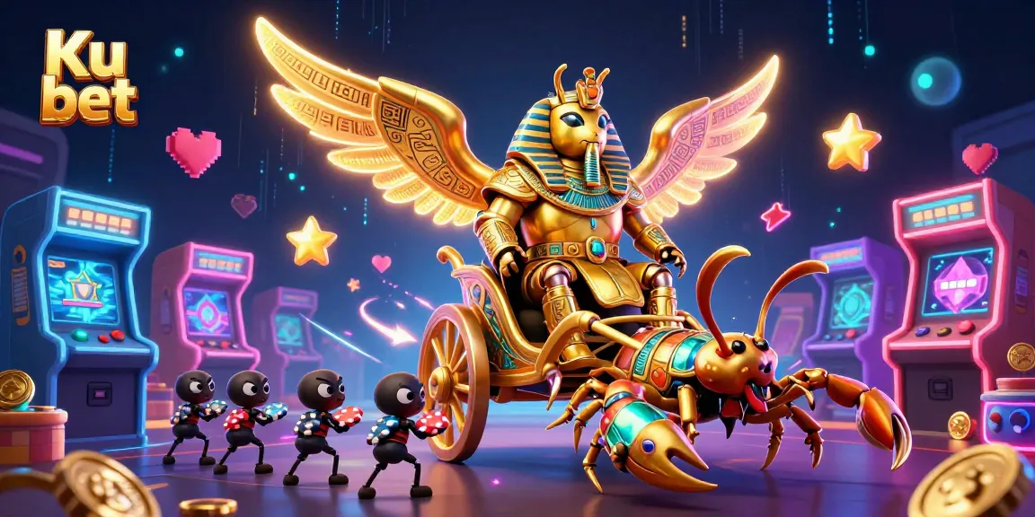 Join the exciting world of Ku bet with vibrant casino-themed 3D illustration featuring unique characters.